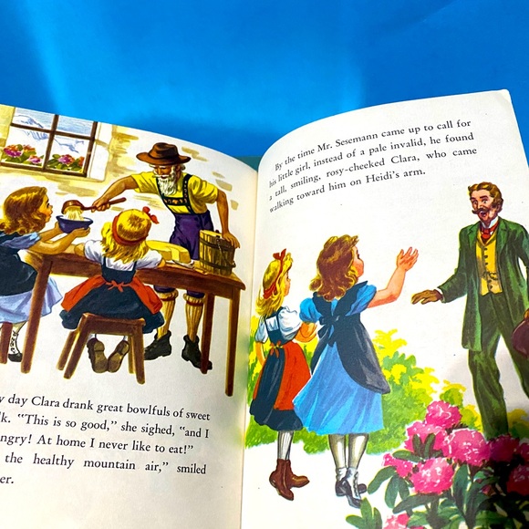 A LITTLE GOLDEN BOOK VTG 1954 HEIDI HER LIFE IN THE MOUNTAINS w/HER GRANDFATHER - Picture 12 of 15